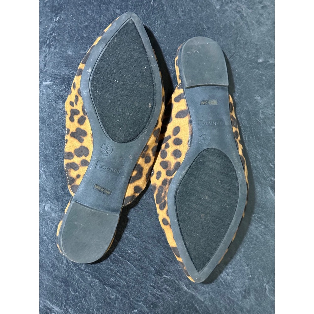 Womens Leopard Print Pointed Toe Mules Brown Black Size 8 Cheetah - Picture 7 of 7